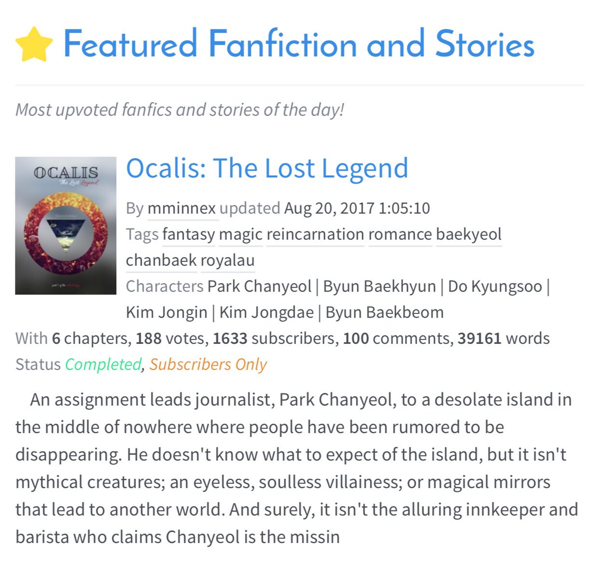 baekye0lie's tweet photo. ONE OF MY ALL-TIME FAVORITE FICS IS (finally) FEATURED 😍😍 HELLO AND CONGRATS @mminnex_ YOU DESERVE IT ❤️❤️❤️ https://t.co/xU5dGPj5Wp