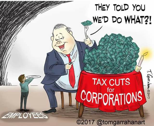 FightForAUnion's tweet photo. America needs unions. The boss is never going to pay YOU more just because THEY got a tax cut! 

#GOPTaxScam #TaxScamBill #FightFor15 #NotOnePenny https://t.co/wolyRfVmVN