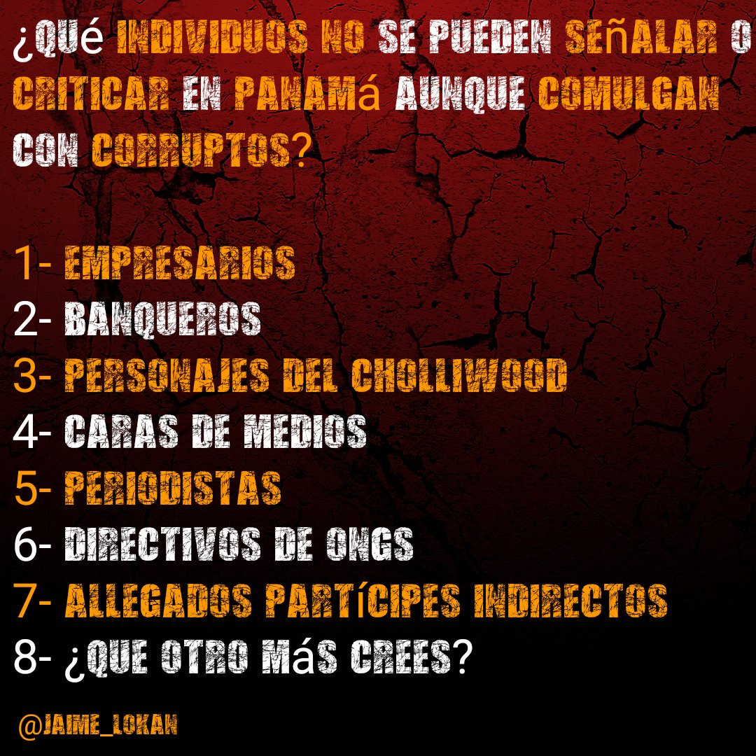 Jaime_Lokan's tweet photo. #TristeRealidad, hago constar que de la lista me refiero a todos los que #comulgan con #corruptos e intentan #PasarAgachados poniendo por delante su #profesión, #labor, #conexiones o #SituaciónSocial haciéndose los #sufridos.
#DobleMoral https://t.co/y9W8nOUx4g