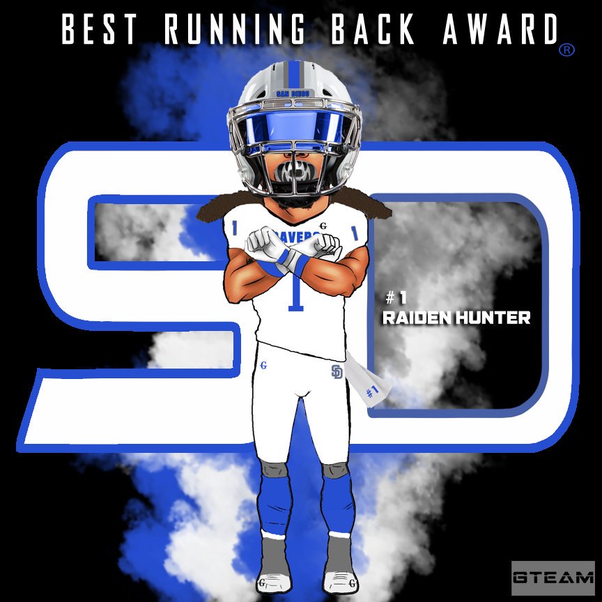 GTEAMapparel's tweet photo. The Final 3!

SAVAGE Running Back Award!
Voting ends at 7pm

Who's the RB1 of the year?
@kbizzle0512
@Raidenhunter23 
@ORHmustangs

#Gteam #SavageSzn
#gymswag # #highschoolfootball 
#Sandiego https://t.co/ydO4Iu4G1a