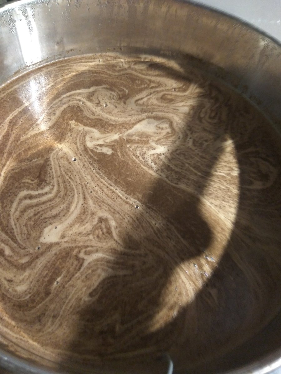 Love the look of a good stout when it's heating up! #homebrewing #craftbeer #yegcraftbeer #yegbeer