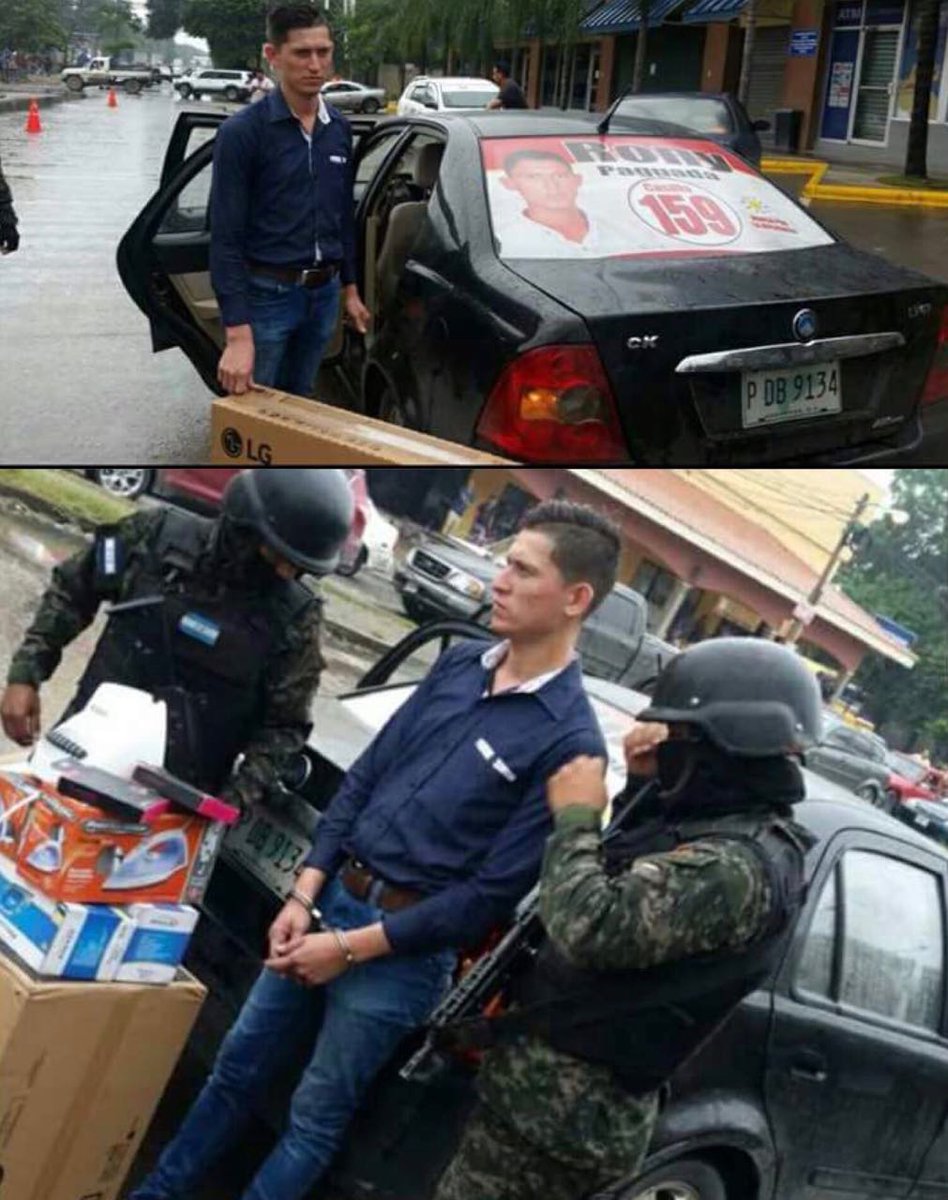Detienen al candidato a diputado por la Alianza en Cortés, Rony Paguada, con artículos del saqueo. Y son infiltrados dicen Mel y Nasralla