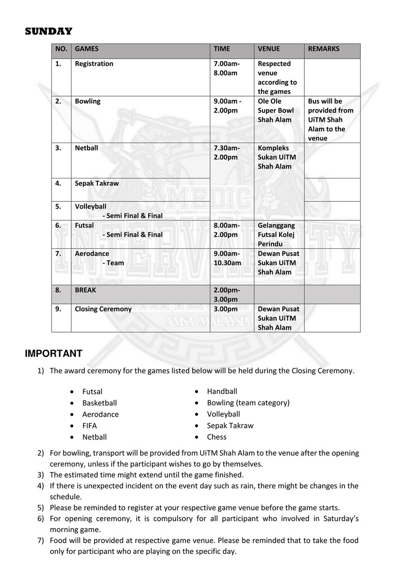 SaraTwiddling's tweet photo. UPDATED MIVG 2017 TENTATIVE
.
Hello everyone. This is the new updated tentative for the big day. Do take note this new tentative. More update coming soon.
.
#MIVG2017
#AMSAUiTM
#AMSAMalaysia https://t.co/aIEhBjshsM