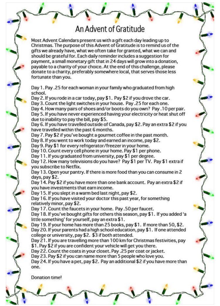Itoor_SCDSB's tweet image. Another way to look at counting your blessings during this season of giving: