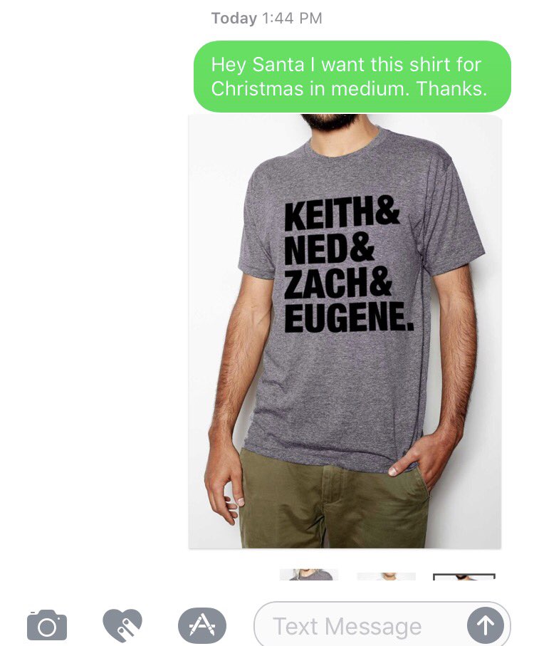 AJpls_'s tweet photo. An update on me saying I wanted the #TryGuys shirt for Christmas... #TryMas @KeithHabs @nedfulmer @korndiddy @EugeneLeeYang https://t.co/t2IPth3wPQ