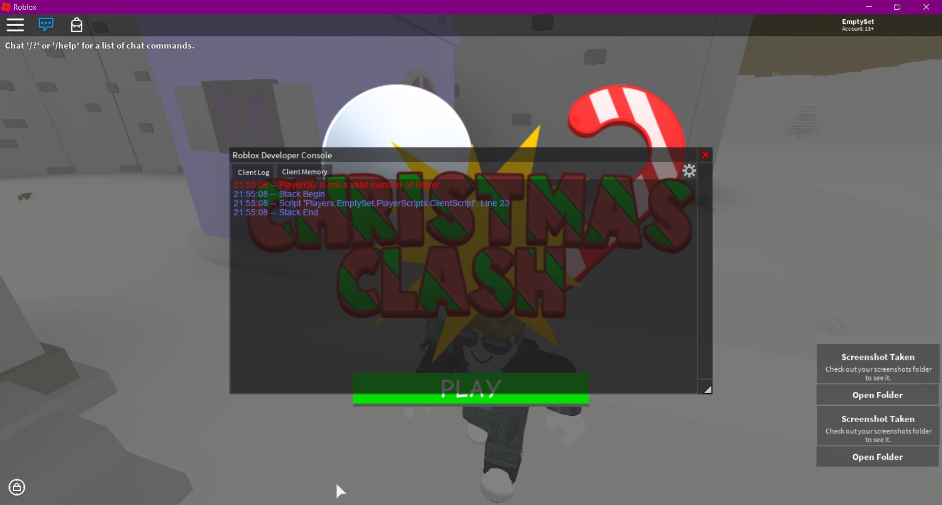 Empty Set On Twitter Play Button Don T Work - how to open developer console in roblox