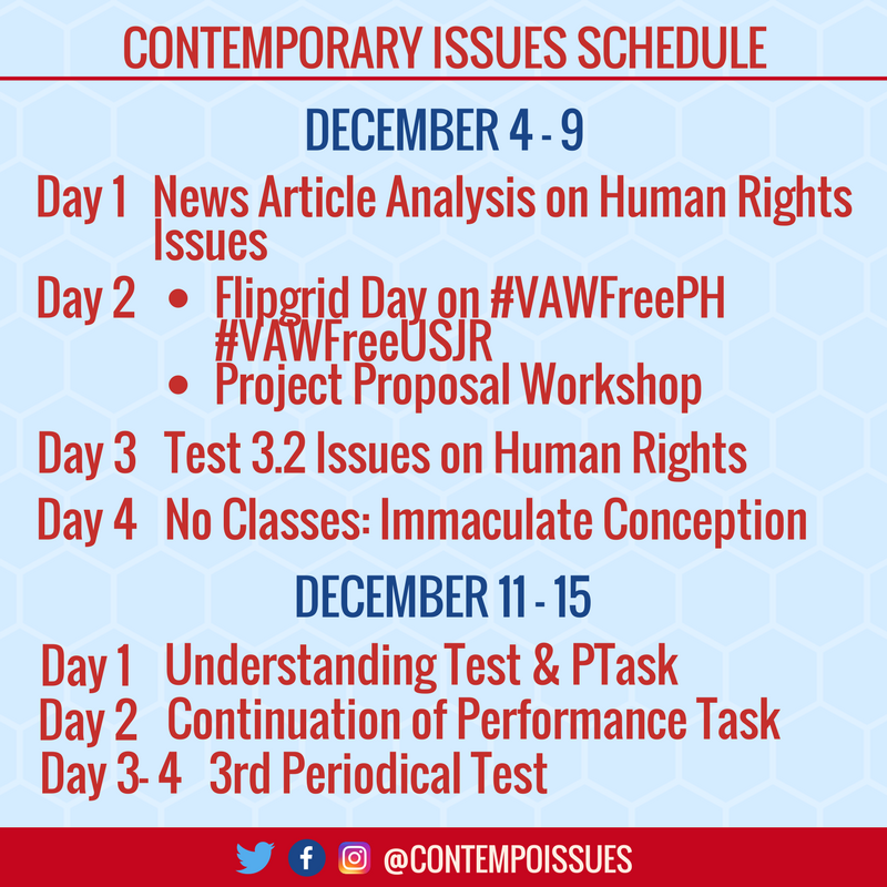 ContempoIssues's tweet image. Schedule #ContemporaryIssues #RoadTo3Q