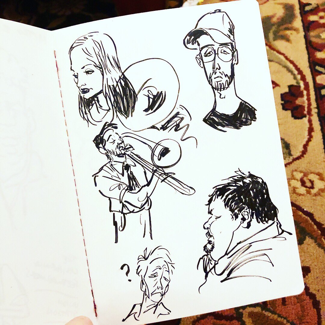Some drawings from the train and a little adventure I went on today. Didn't know there was a festival at union station. @CaliFeetWarmers were sensational! 