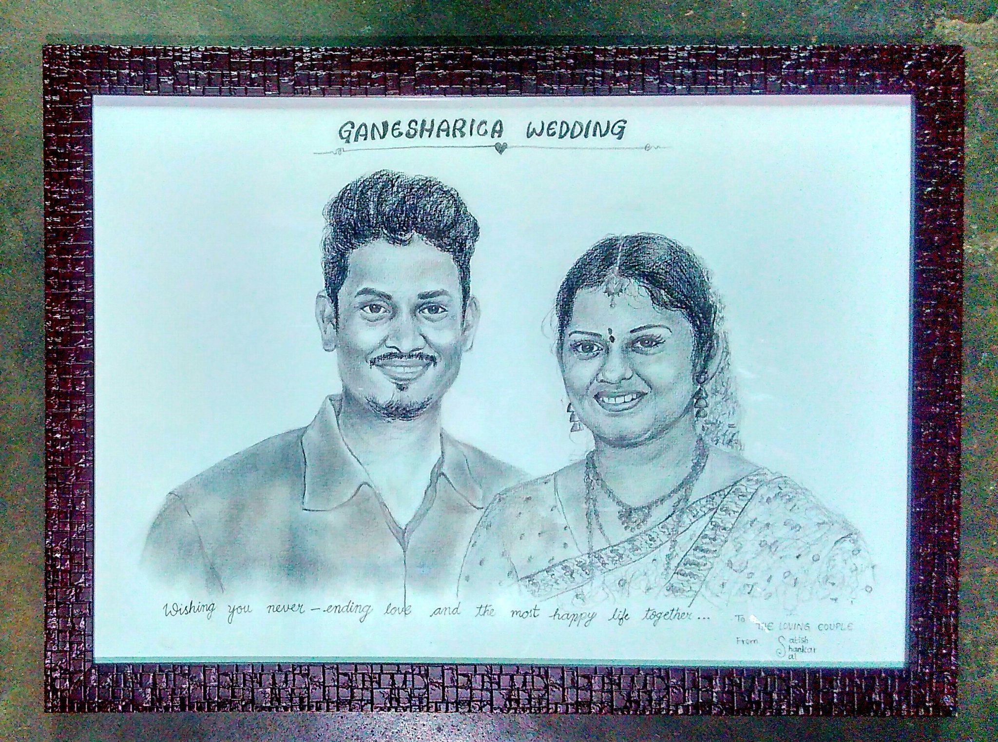Best Wedding Gifts for Couple Romantic Art Pencil Drawing