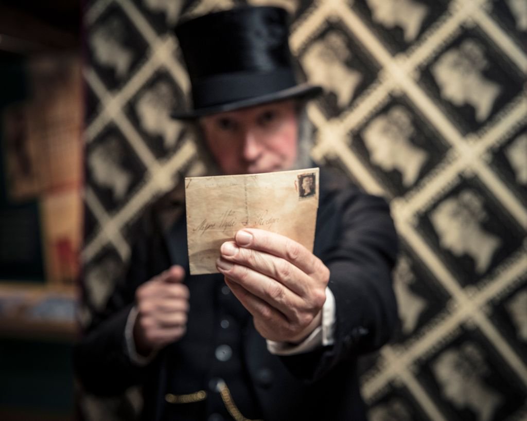 thepostalmuseum's tweet photo. Rowland Hill was born #onthisday in 1795.  He was the man behind the iconic Penny Black, the world's first postage #stamp. Thanks to his innovative reforms the British postal service changed forever. Learn more -> https://t.co/XxXDYfWsjQ https://t.co/dqOiIOlVnP