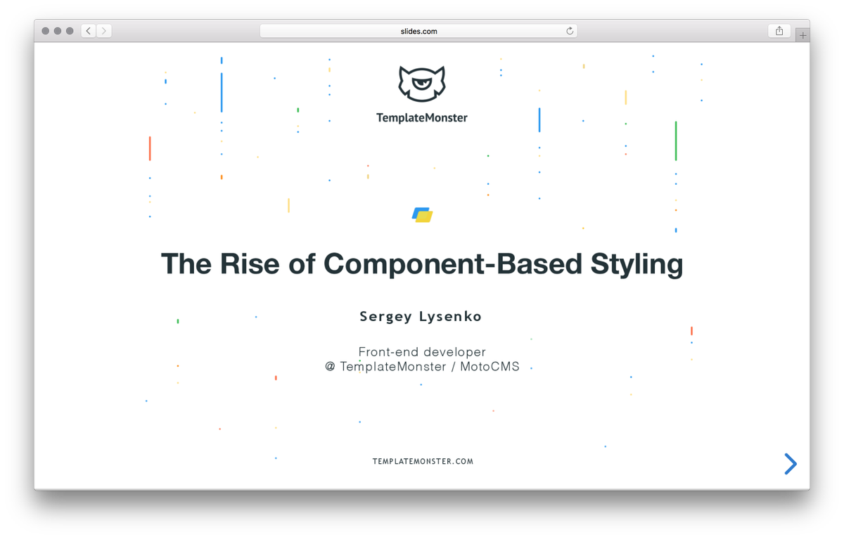 Soul_Wish's tweet photo. Here are the slides to my talk about Component-Based Styling at #mywebtech conference → https://t.co/sm2k6SAt7A #css #frontend #css-in-js https://t.co/ScZt8yNfBk