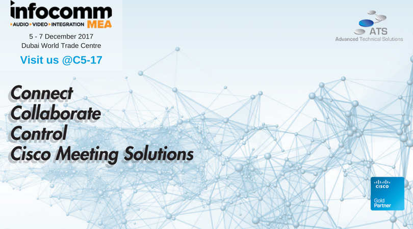 2 days to go for <a href="/InfoCommMEA/">InfoComm MEA</a> come join us and our partner <a href="/Cisco/">Cisco</a> to see how we integrate <a href="/CiscoSpark/">Cisco Webex Teams</a> into the Smart Meeting Room  <a href="/CiscoCollab/">Cisco Collaboration</a>