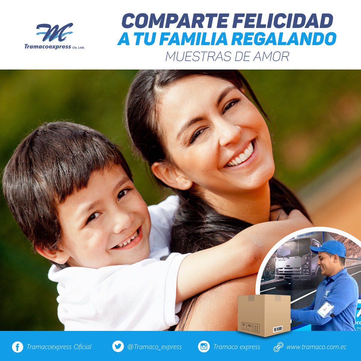 Regala felicidad a tu familia con un obsequio enviado por #Tramaco.
Los pequeños detalles engrandecen el alma .
#SiempreATiempo