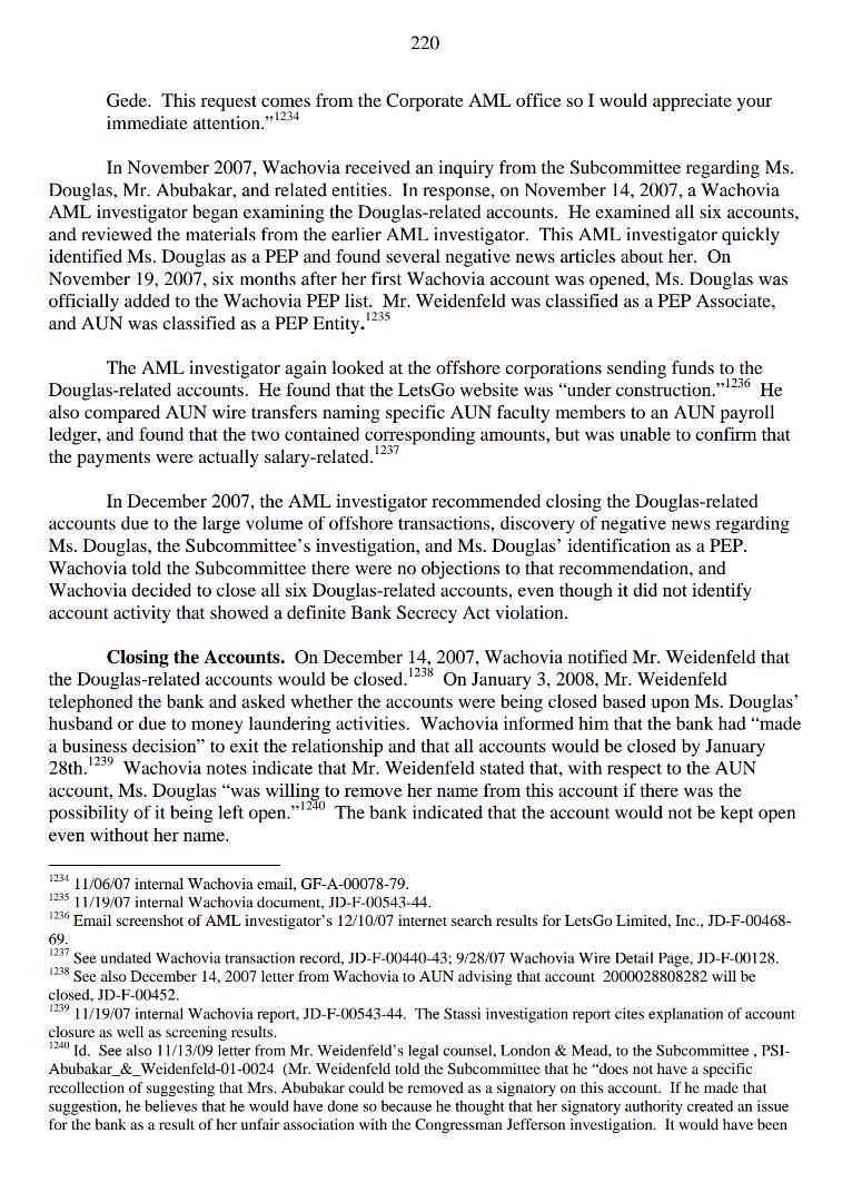 MuhammadanwayNG's tweet photo. By September 2007 Wachovia Bank began to have concerns about the accounts operated by Ms douglas- Atiku's 4th wife -Look at the details of all these wire transfers and judge for yourselves. https://t.co/a3xG17rHDI