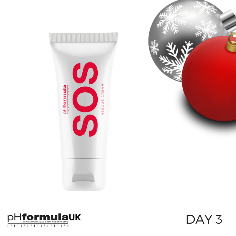 For the 3rd Day of Christmas, pamper your skin. Deeply nourishing SOS Rescue Cream is the perfect treat for the skin on a cold December's evening.

#pHChristmas #Countdown #SOSCream