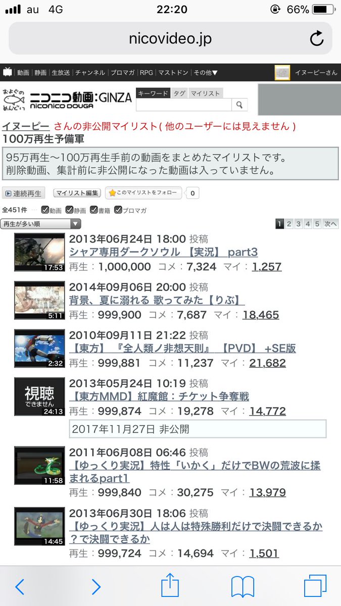 イヌーピー 22 ごろ 100万再生達成したのを確認 シャア専用ダークソウル 実況 Part3 17 53 Sm T Co Icaqjzst8f