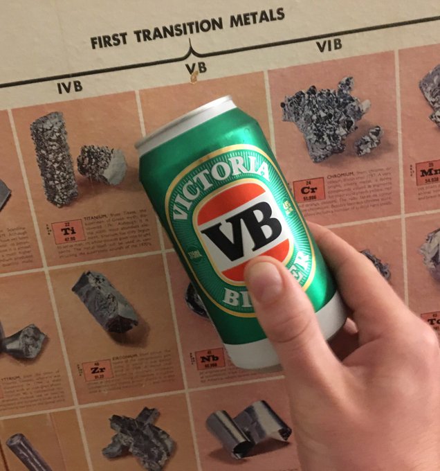 I know it tastes like uranium, but never realised VB was an actual element on periodic table! (See me<a href="/tag/edfringe"class="tags"><span>#edfringe</span></a>