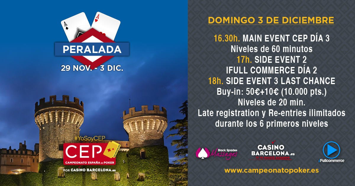 CEP_Poker's tweet photo. ¡La FINAL!
¿Quién ganará este #CEPPeralada?
17h el Día 2 iFull Commerce
18h Last chance
#YoSoyCEP #CEP2017
https://t.co/qx3pC9vD9U https://t.co/51qR7ZGwiJ