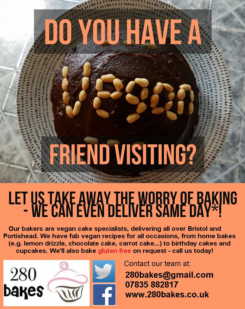 FGCWales's tweet photo. We're here to help, we're Bristol's #vegan home baking specialists! We deliver all over the city, available at short notice with #CakeOD. Call 07835 882817 today! https://t.co/ClG71zuKOx
