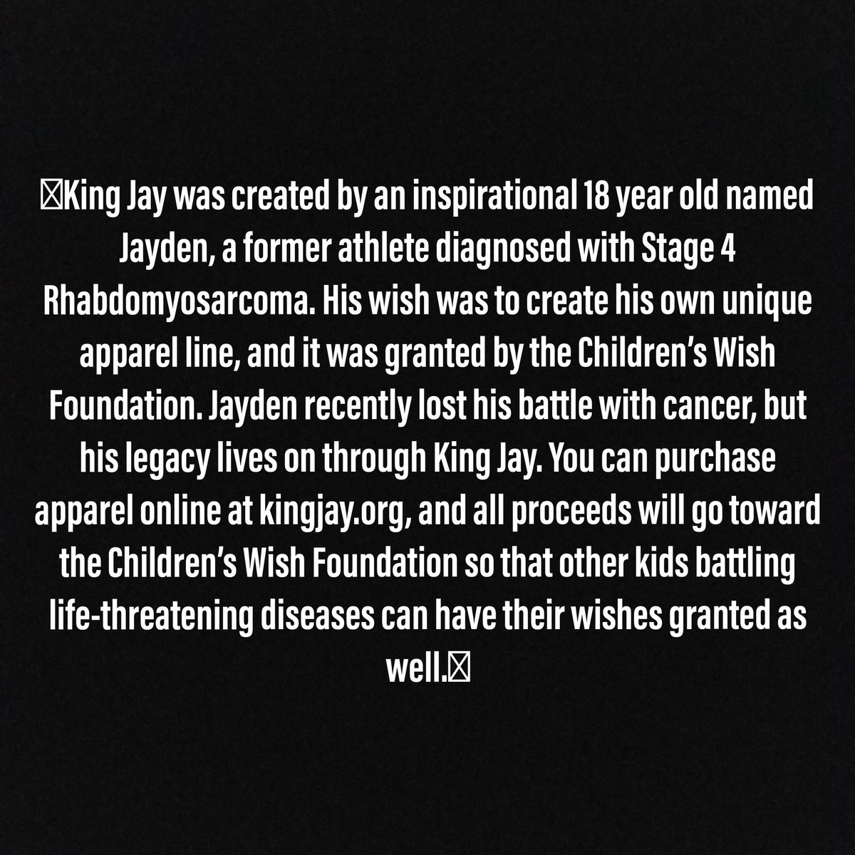King Jay Apparel - Make A Wish Foundation (@KingJayApparel) / Posts / X