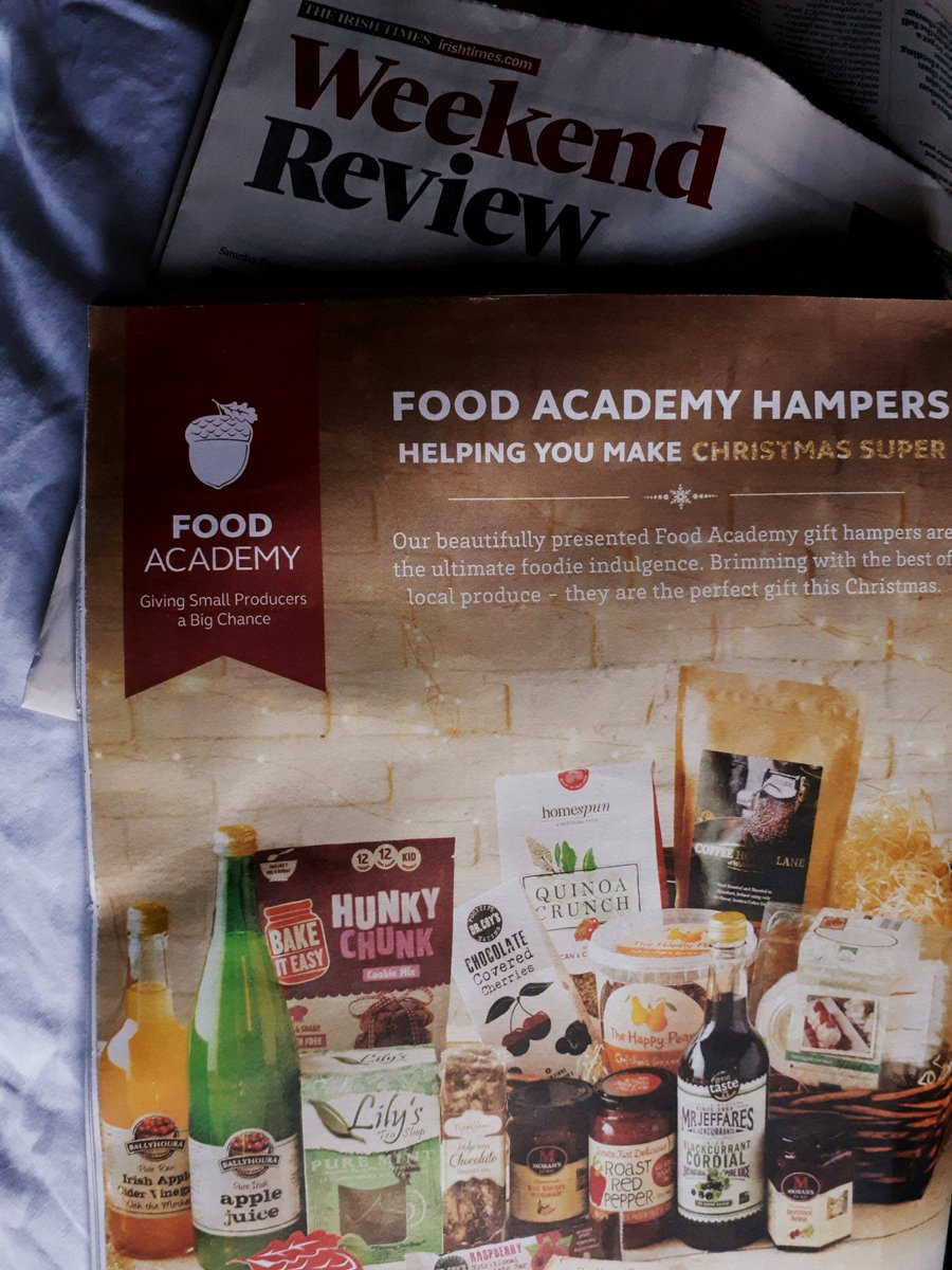 See our products #FoodAcademy  #hamper for the #foodie in your life with <a href="/SuperValuIRL/">SuperValu Ireland</a>

Filled with quality #local #irishproducers

<a href="/IrishTimesFood/">Irish Times Food</a> back page <a href="/IrishTimesMag/">Irish Times Magazine</a>

#Holycross  #ChocBiscCake 
#MarvellousMeringues 
#dessert #stylish&amp;fun