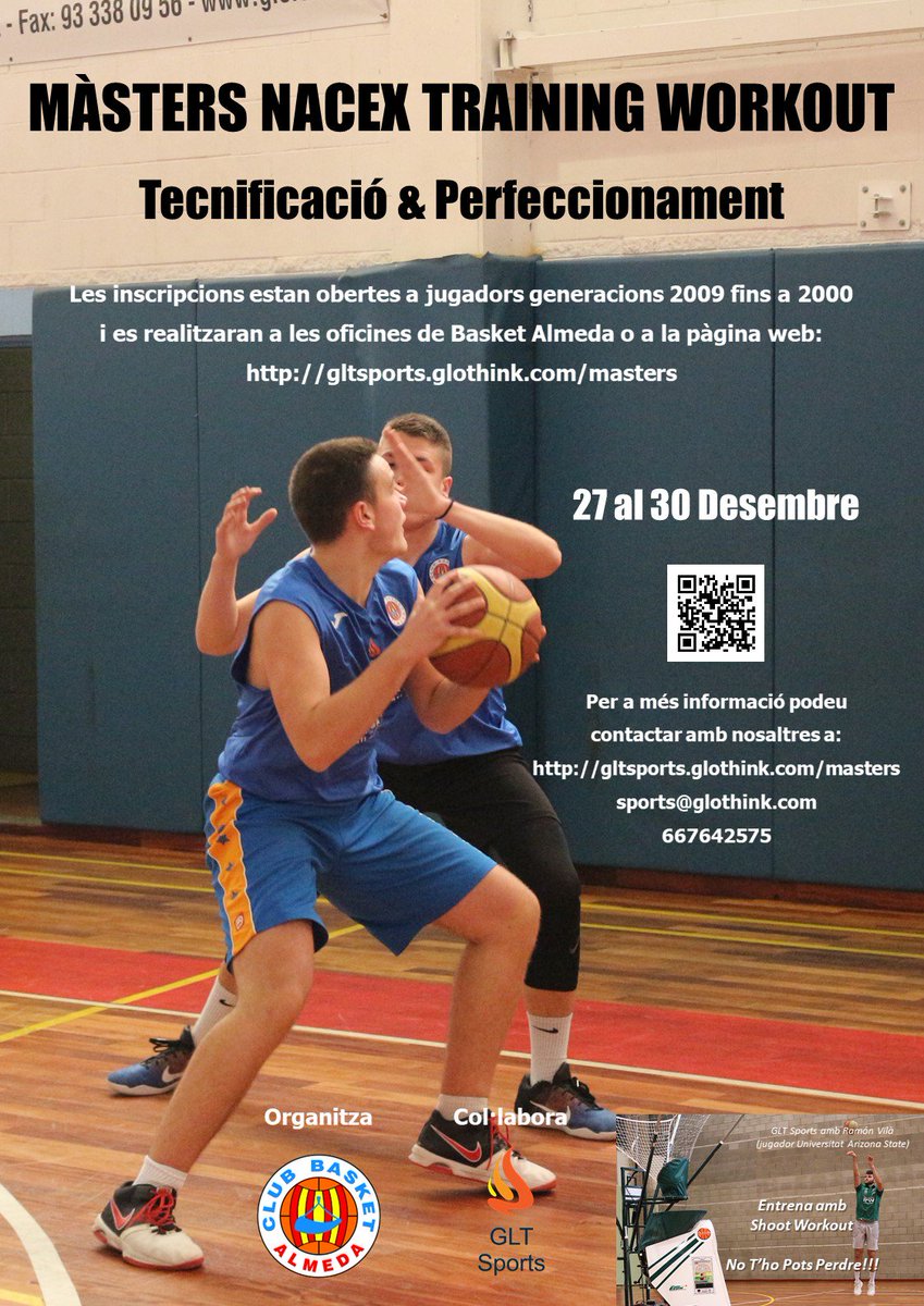 GLT_Sports's tweet photo. Tens plans per aquestes vacances de Nadal? Arriba un nova edició Màsters Training Workout by #GLTSports, les places estan limitades a 50 jugadors per màsters. Si vols conèixer més el campus referent en formació de jugadors https://t.co/Xd2uwnV1eI #Basket #campus #TrainingCamp https://t.co/JgbgDrZIY9