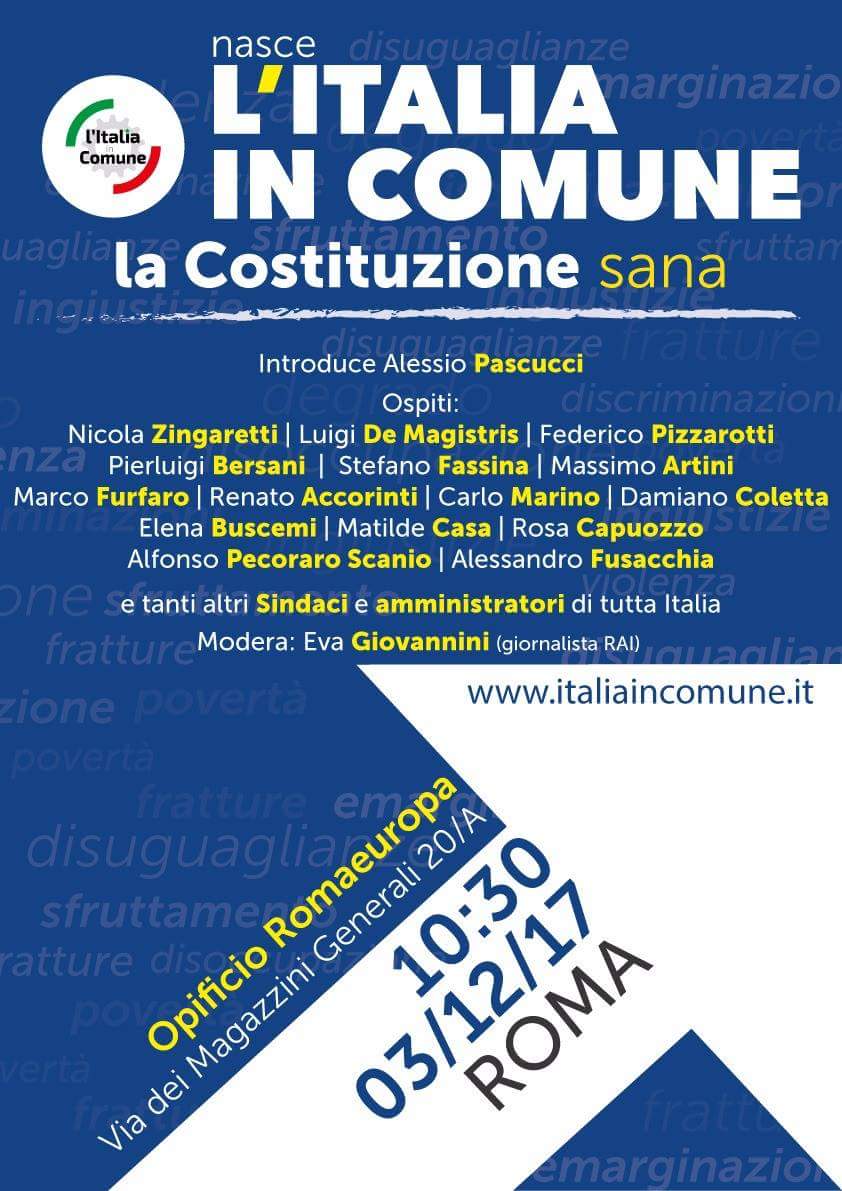 Una delegazione della Lista del Popolo ospite della nascita di <a href="/ItaliainComune/">Italia in Comune</a>, un movimento civico di sindaci e amministratori comunali. Per la #ListadelPopolo interverrà tra poco <a href="/AntonioIngroia/">Antonio Ingroia</a>
