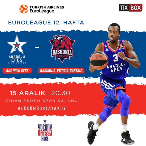 EuroLeague 12. hafta karşılaşmasındaki konuğumuz İspanyol ekibi Baskonia oluyor.

mobile.tixbox.com.tr/etkinlik/4237/…