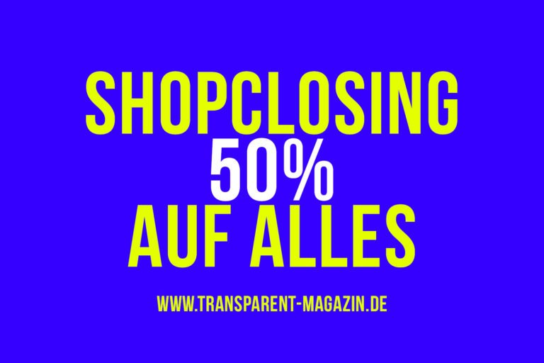 Etwas wehmütig machen wir Ende Dezember auch unseren Online-Shop zu. Bis dahin gilt: 50% auf alles. Greift zu! transparent-magazin.de/blog/shop-aufl…