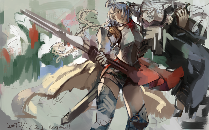 #このタグを見た人はラフ画とその完成絵を見せる
基本はモノクロで描くことが多いです。最近は色から描くことに挑戦してたりも 