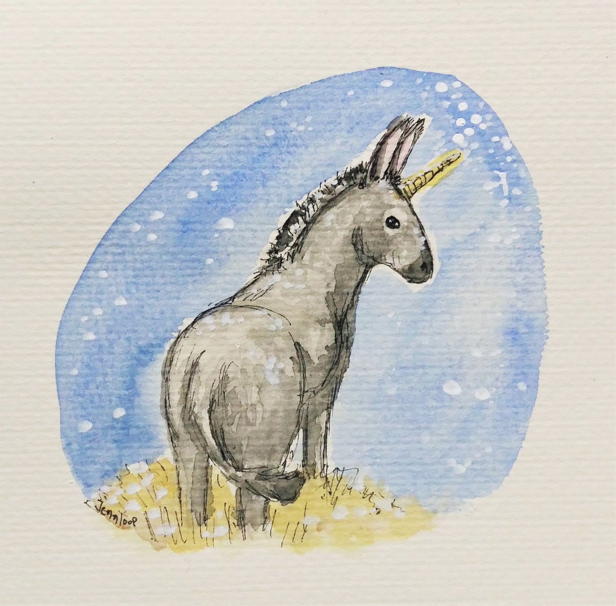 tweetyloop's tweet photo. A careful start with #aLittleBitBunny - the #donkey variety of unicorn is less about rainbows & more about snow. There's lots of them around in the north. #ALBBunnyDec17 #ALBBunnyDonkey https://t.co/ihtp1GvG2k