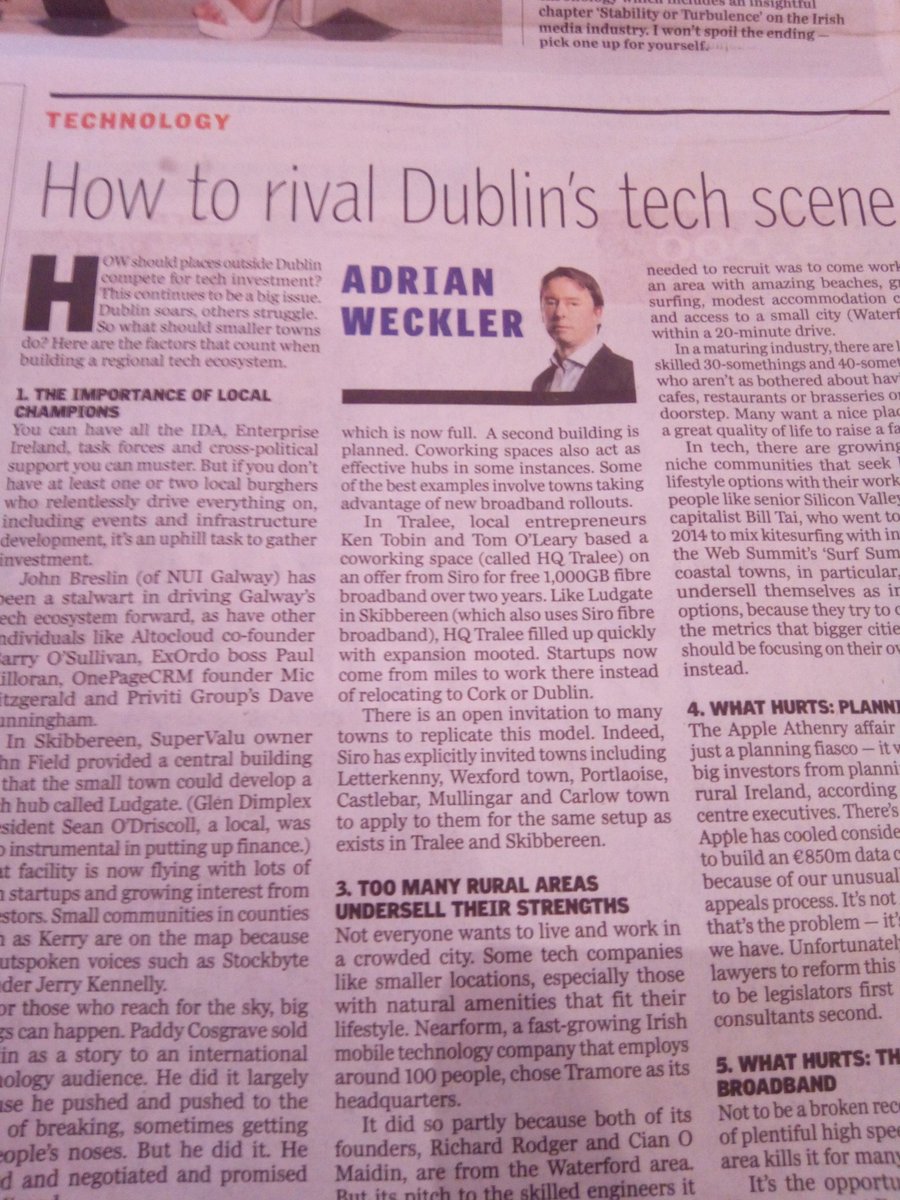 Encouraging articles like this really help when building a digital healthcare start-up, outside Dublin. Loch Gorman Abú 💜💛 <a href="/adrianweckler/">Adrian Weckler</a> <a href="/TheSundayIndo/">Sunday Independent</a> <a href="/LEOwexford/">LEO Wexford</a> <a href="/Entirl/">Enterprise Ireland</a> <a href="/SIROIreland/">SIRO Ireland</a>