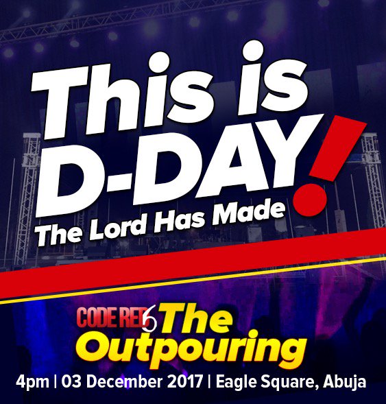 DunsinOyekan's tweet photo. It's TODAY!!!This EVENING #CodeRed6 #TheOutpouring Blessings will fall on you,as we all worship together... https://t.co/UItO4w2awc