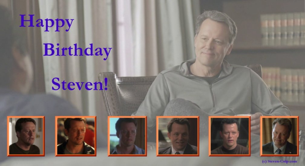 Happy Birthday to actor Steven Culp!  