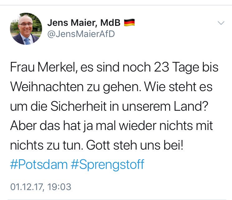 andreaspetzold's tweet photo. Bombenattrappe #Potsdam war Erpressung gegen #DHL. Hier zur Erinnerung ein paar #AfD-Schlaumeier (teils BT-Angeordnete), die den Vorfall auf unsägliche Art politisch ausschlachten wollten ~ @faznet https://t.co/53pqaARu38 https://t.co/Zrfd1Y0FaC