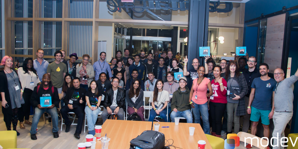 GoModev's tweet photo. Awesome group shot from our latest #Hackathon with @CapitalOne. We had an incredible time learning and growing in Santa Monica. #fintech #changebanking https://t.co/hSx76Zgnjy