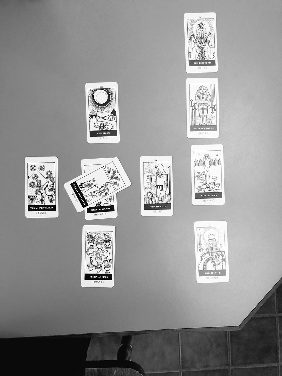 Lacrimorta's tweet photo. An interesting spread I did for someone at a party yesterday. #tarot #newegyptian #dualityoftheself #sovereignSelf https://t.co/xIMQTOn7UD