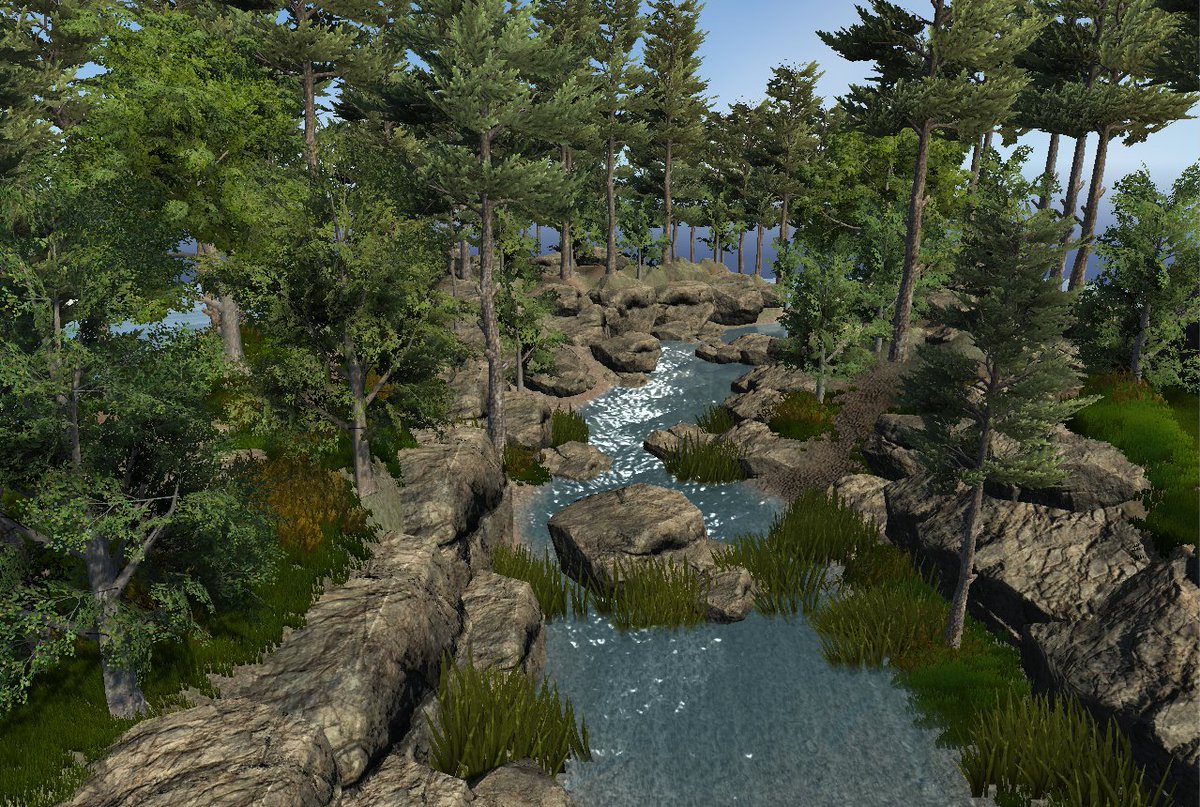 ➡️experimental #unity3d terrain 
➖➖➖➖➖➖➖➖ 
 -pretty river