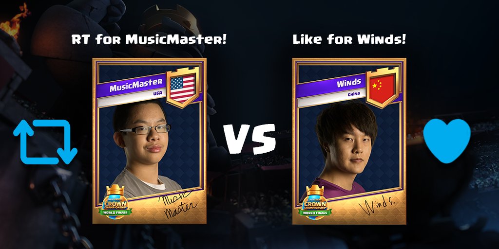 It's @MusicMaster_123🇺🇸 vs Winds🇨🇳 in the first matchup of the Semi-Finals. Which player will survive the heat of PEKKA's Playhouse Arena? #clashroyaleworldfinals 

📺: supr.cl/worldfinalslive