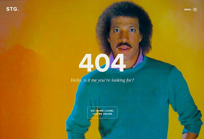 Hello, is it me you're looking for? 404 page by STG 😂