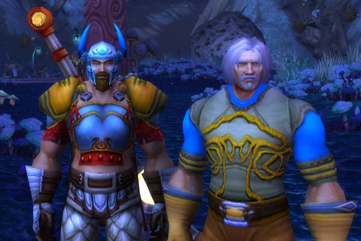 PaladinRyanyth's tweet photo. Me and @priestnicherus have some sweet new gear. #wowisreal #blueredandyellowgo https://t.co/HKDmje1Ety
