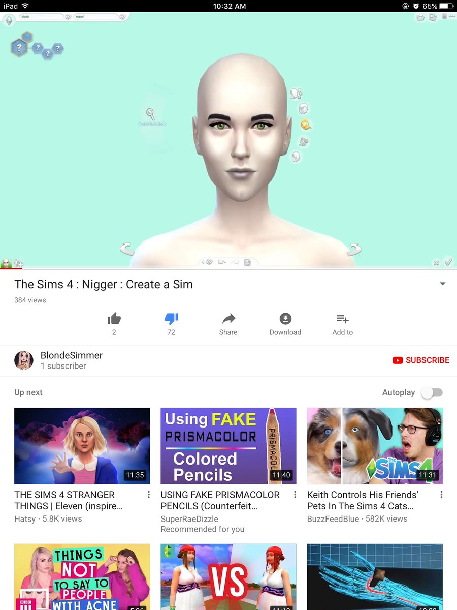 queenreeses's tweet image. You know BlondeSimmer the person who made the N CAS, they have linked in the comments a Holocaust CAS 
EVERYONE PLEASE REPORT BOTH OF THESE VIDEOS AND GET THEM TAKEN DOWN