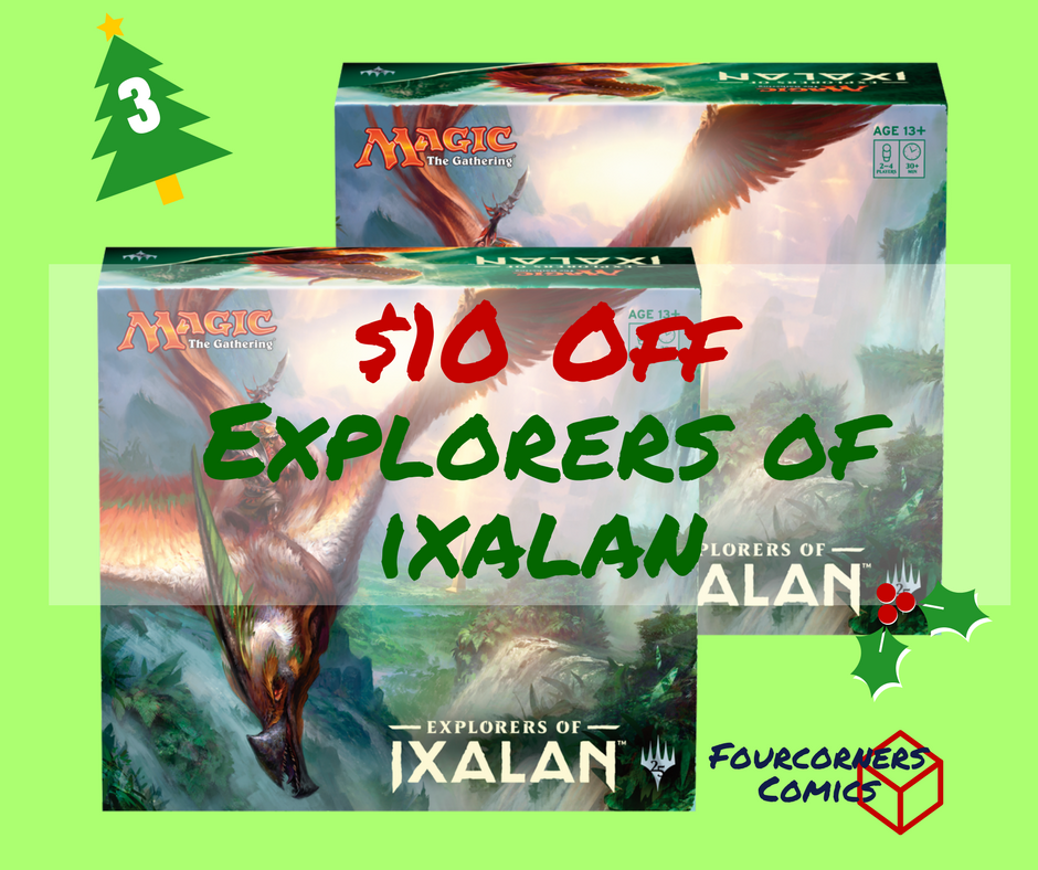 4CornersComics's tweet photo. The Countdown to Christmas continues....
24 Days of Deals - DAY 3 - $10 Off Explorers of Ixalan....Sunday til 6pm (12/3 Only!) @4CornersComics! Let's help you check off that list! #mtg #countdowntochristmas #24daysofdeals #gettysburgpa #bestcomicshopingettysburg https://t.co/SfBrmmrBhR