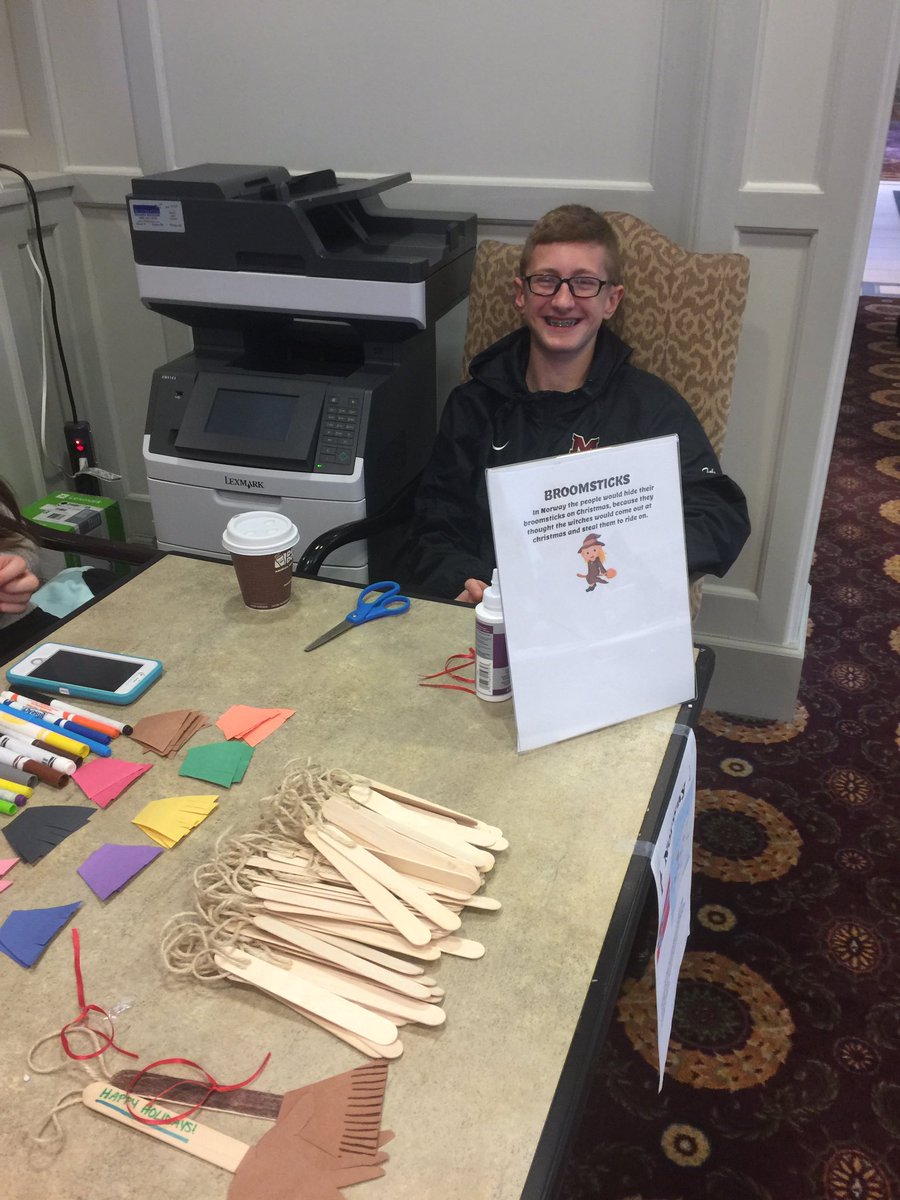 CSL_Millbury's tweet photo. What do apples and brooms have to do with Christmas? Come to MCU and find out! #chainoflights #wooliepride @WoolieJrSrHS @pdsmmom https://t.co/uQnNbTgH2L