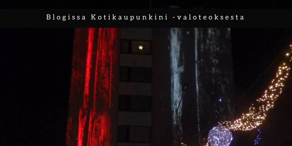 Ruokola's tweet photo. No nyt sai #uusikaupunki myös valotaideteoksen! Siitä vähän blogissa. #valotaide #uki400 #uusiblogipostaus #sikseskivapaikka https://t.co/k7cipbQ5cS https://t.co/xrmimdqYGV