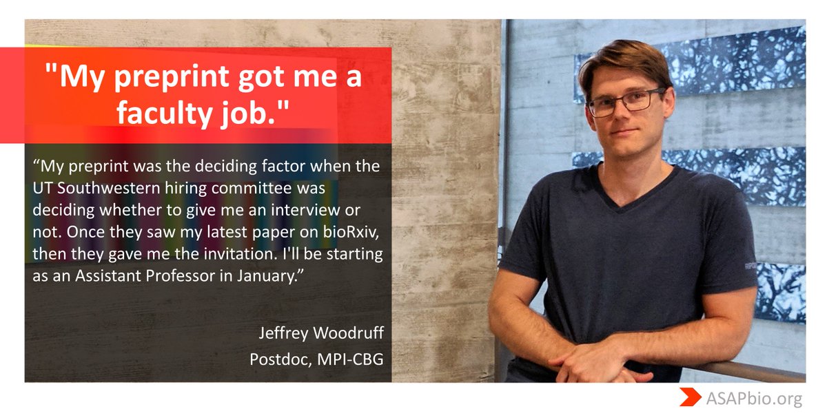 "My preprint got me a faculty job."

(I'm looking to collect more #preprint stories - let me know if you have one and you're at #ascbembo17!)