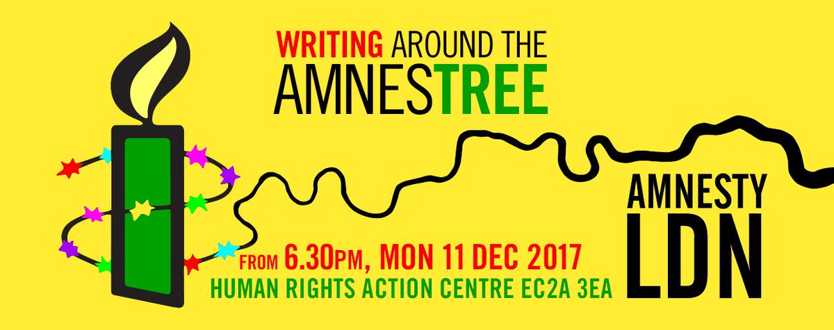 AmnestyLDN's tweet photo. Don't forget our festive #WriteForRights social TONIGHT from 6.30pm onwards. Come along whenever you can! https://t.co/wZ7vrMz2uk https://t.co/nY6CvgqzED