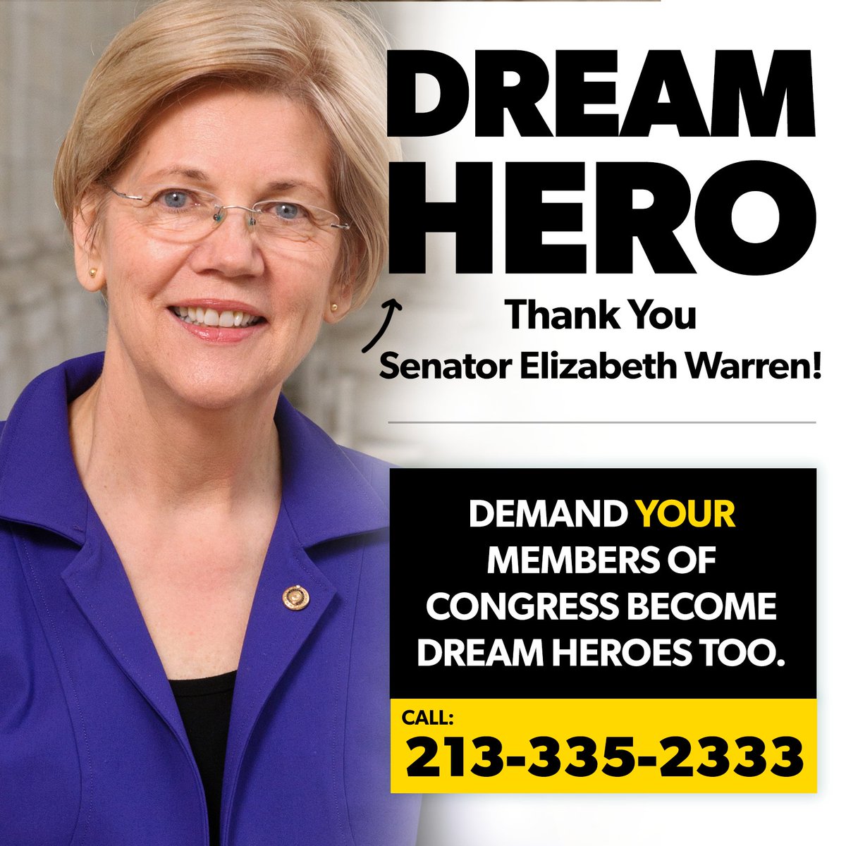 Thank you for taking the #DreamerPledge and being a #DreamHero <a href="/SenWarren/">Elizabeth Warren</a>. Demand your Senator take the pledge at ctt.ec/7b924+