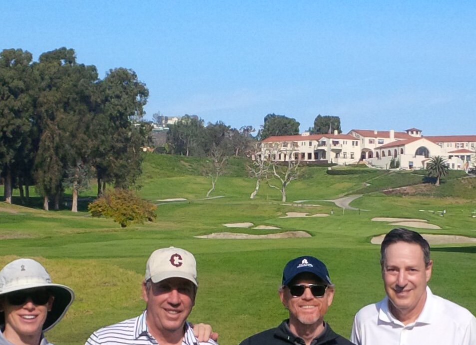 Friendly_Author's tweet photo. Beautiful morning on the Linx at Riv with one of our finest directors, Ron Howard, his soon-to-turn-pro son Reed and Riv Club champ,(net division), aka my brother David who headed production for RH’s "Imagine.” https://t.co/inJt3Rw4uS