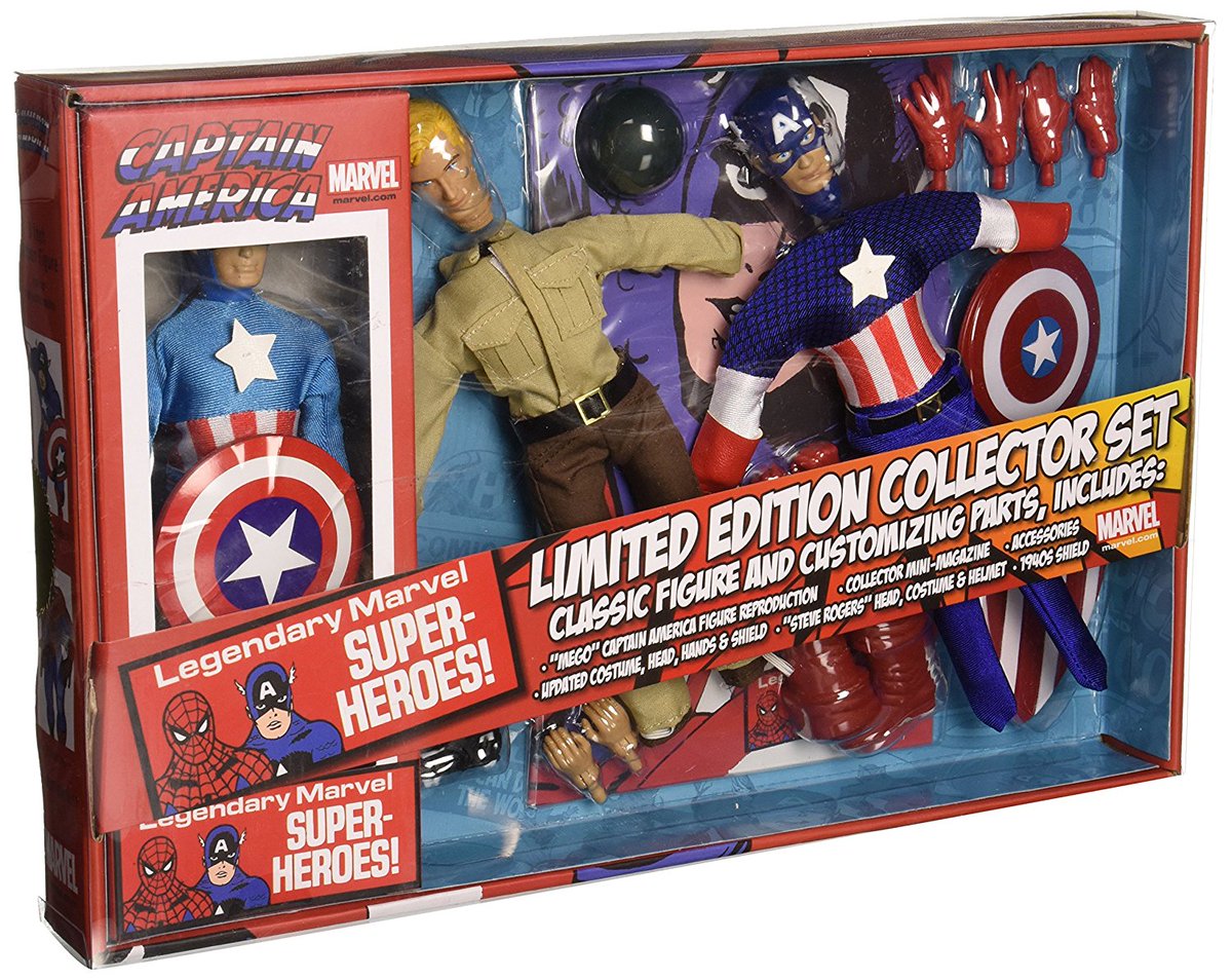 CBNostalgia's tweet photo. Lets go classic toy for today's #30HolidaysOfHeroes, the #Mego! If you are old enough to remember, the #Mego toy lines were the best...at least when you were 8!!! Plus this Cap also has a Steve! 
#CaptainAmerica https://t.co/uXrPayO125 https://t.co/OaTGYAVnq3